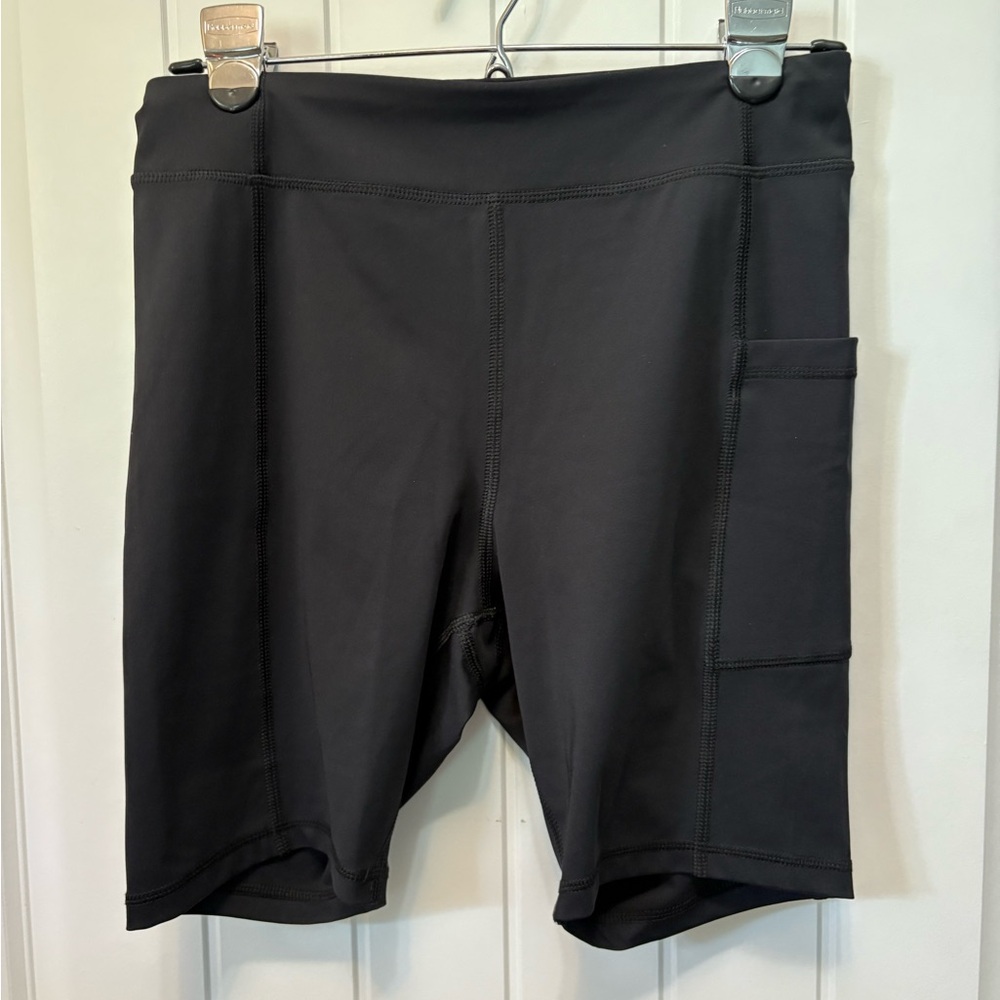 Fila Black Women's Athletic Bike Shorts with side pocket. Size medium.